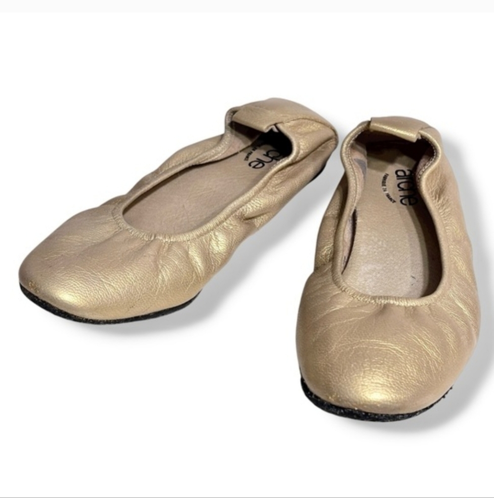 ARCHE FRANCE Metallic Gold Leather Ballet Flats Size 36/6